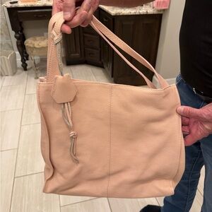 Elegant Pink Leather Tote Bag